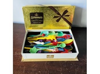 Chocolate Box With Plastic Vintage Drink Stirrers