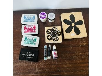 Floral Rubber Stamps, Stamp Pads, Etc.