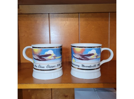 Set Of 2 Pan Am 50th Anniversary Mugs