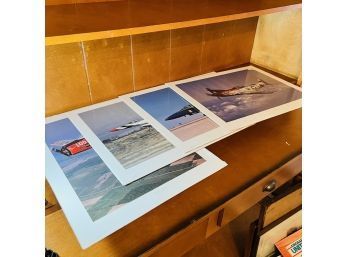 Set Of Four Early 1980s Airplane Poster Prints 16'x20'