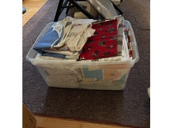 Large Fabric Bin Lot: Over 100 Vintage Cut And Sew Projects And Remnants