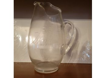 Glass Pitcher With Sailboat