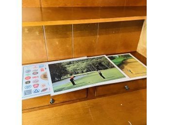 Golf And Train Laminated Placemats - Set Of Three