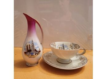 Vintage Kunst Hummendorf Kronach Tea Cup And Saucer Plus Pitcher
