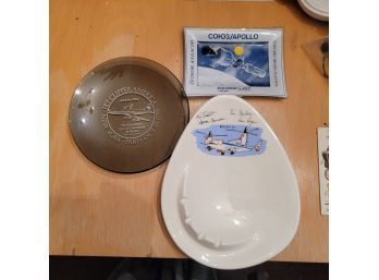 Airplane Ashtray And Souvenir Dishes
