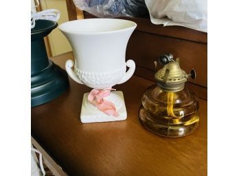Vintage Mini Napco Urn And Oil Lamp