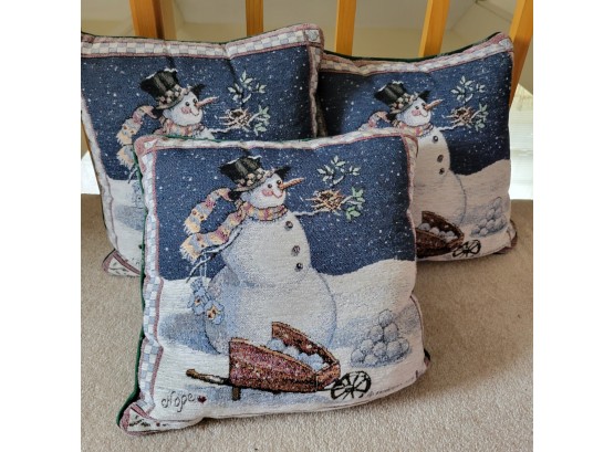 Set Of 3 Snowman Pillows (loft)