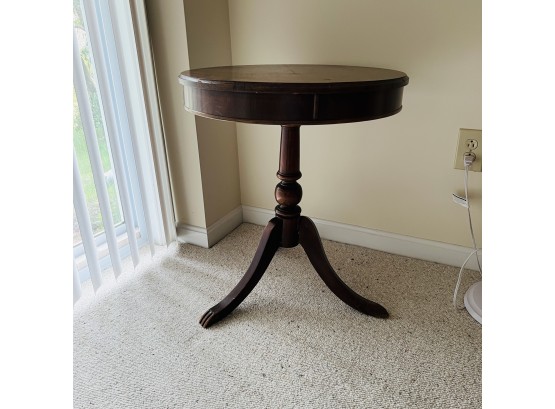Vintage Round Wood Occasional Table (Basement)