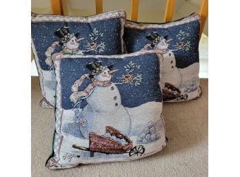 Set Of 3 Snowman Pillows (loft)