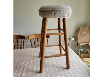 Wooden Bar Stool With Cushion Top