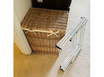 Laundry Basket With Liner And Metal Drying Rack (Bedroom 1)