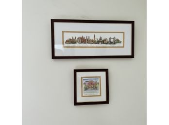 Framed Prints: London Landmarks And Kensington Place (Bedroom 1)