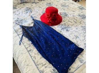 Laurence Kazar Sparkly Beaded Dress And Red Hat (Bedroom 2)