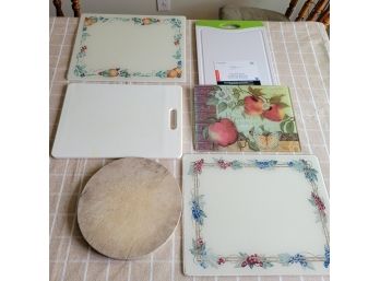 Cutting Board Lot  Of Glass, Plastic And Wood