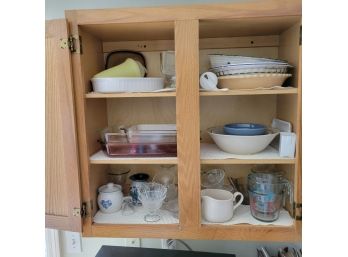 Kitchen Cabinet Lot Of Pie Plates, Casserole Dishes And More