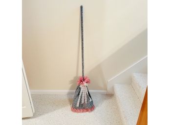 Decorative Fabric Covered Broom (basement)