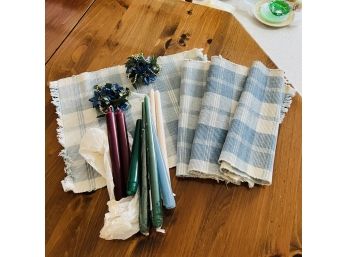 Woven Placemats - Set Of 4 - With Taper Candles (basment)