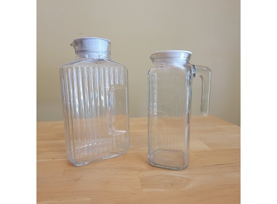Coveiro Glass Pitcher From Italy & Arc Pitcher From France