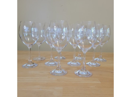 Set Of 10 Gorgeous Zwiesel Wine Glasses Stamped Silver Oaks Cellars