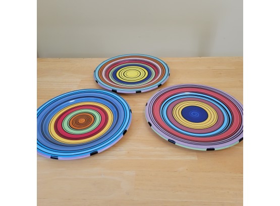 Set Of 3 Hand Made Plates From Tuscon, Arizona