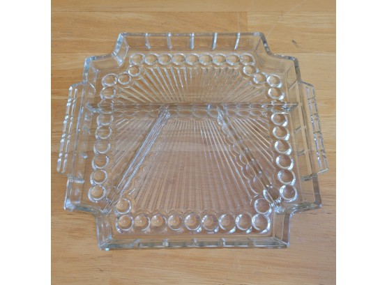 Art Deco Inspired Glass Divided Dish