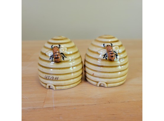 Bee Hive Salt And Pepper Shakers From Utah