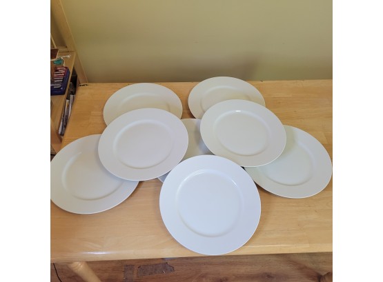 Set Of 8 Dinner Plates White 12'