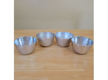 Set Of 4 Stainless Steel Hammered Katori Bowls
