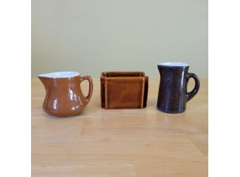 H.F Coors Pottery Sugar Dish And Creamer Pitchers