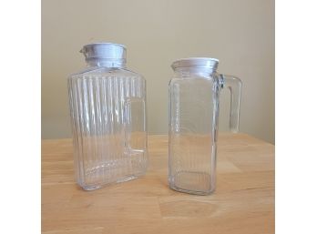 Coveiro Glass Pitcher From Italy & Arc Pitcher From France