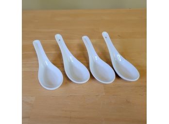 Pure White Bone China Soup-stew  Spoons