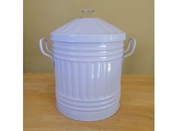 White Metal Counter Compost Bin