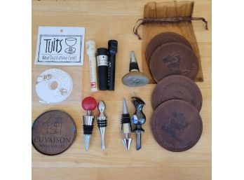 Leather Coasters, Wine Toppers, Cork Screws And More