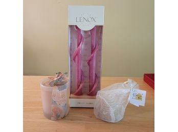 Lenox Beeswax Tapers, The Barefoot Bee Hive Candle Plus Crate & Barrel Candle