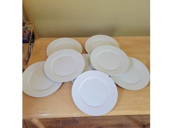 Set Of 8 Dinner Plates White 12'