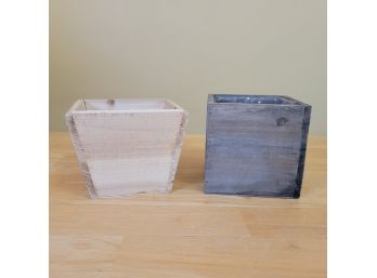 Set Of 2 Wooden Planters