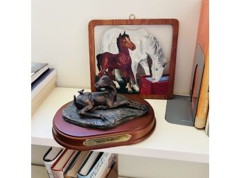 Pair Of Decorative Horse Items (Upstairs)