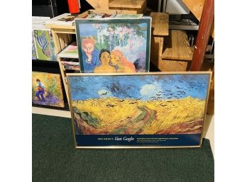 Pair Of Framed Poster Museum Prints: Van Gogh And Gauguin (basement)