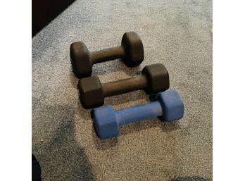 Set Of Three Weights - 8, 10 And 12 Pounds (hallway)