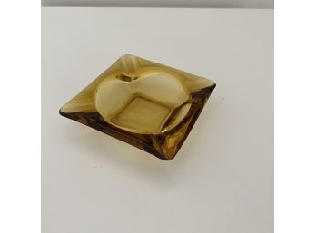 Vintage Amber Glass Ash Tray
