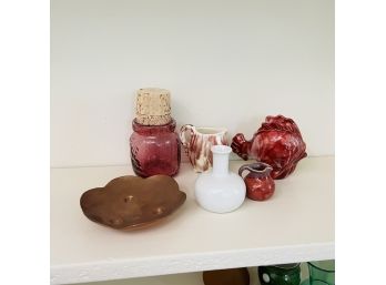 Small Pottery, Ceramics And Glassware Lot (Upstairs)