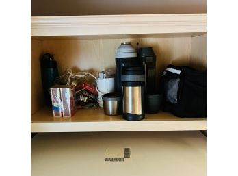 Kitchen Cabinet Lot With Coffee Grinder Etc