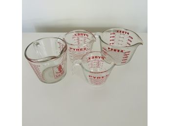 Lot Of 4 Pyrex And Anchor Glass Measuring Cups