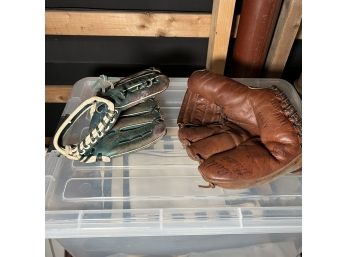 Lot Of 2 Vintage Baseball Gloves