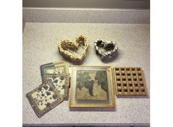 Lot Of 5 Decorative Items Including Trivets