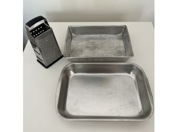 Kitchen Lot - Two Pans And A Cheese Grater