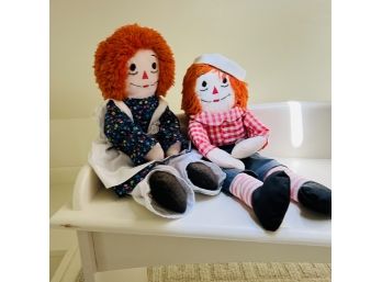 Pair Of Homemade Raggedy Ann And Andy Dolls (Upstairs)