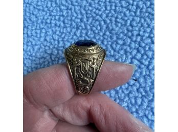 Vintage Northwestern High School Class Ring With Blue Center Stone