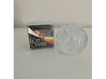 The Light Crystal And Round Glass Paperweight