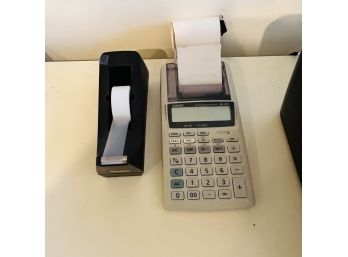 Tape Dispenser And Casio Printing Calculator (Office)